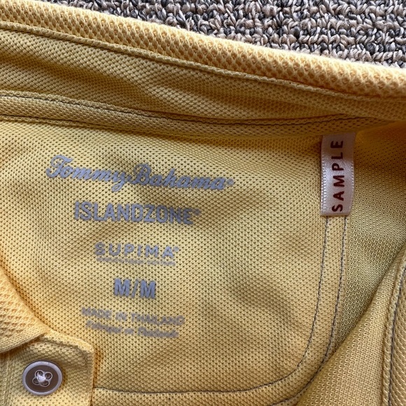 Men’s Yellow Tommy Bahama IslandZone Supima Polo Shirt Size M - Picture 4 of 9